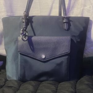 Michael Kors Navy Blue Tote with Front Pocket